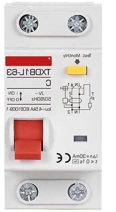 Aardlekschakelaar RCBO - Stroomonderbreker - Veiligheid Elektrisch - Bescherming Kortsluiting - 30mA - Grijs