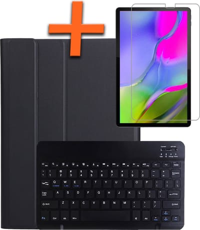 Hoes Geschikt voor Samsung Galaxy Tab S5e Hoes Toetsenbord Hoes Case Book Cover Hoesje Met Screenprotector - Hoesje Geschikt voor Samsung Tab S5e Keyboard Hoes - Goud