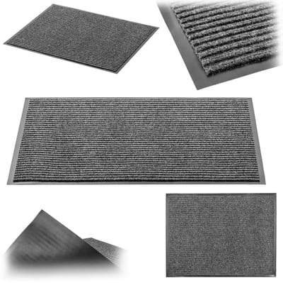 KADAX Antislip vuilvangmat, deurmat voor binnen en buiten, deurmat voor huisdeuren en entrees (grijs, 40x60 cm)