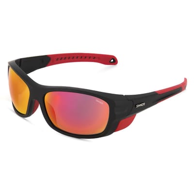 SINNER Denali - Sportbril/ Zonnebril - Zwart - Rode lens - Unisex - One size