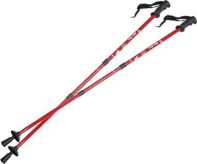 Nordic walking sticks aluminium anti-shock systeem 65-135cm EUROBATT rode kleur