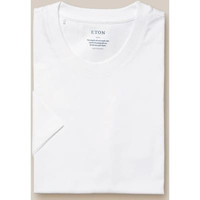 Eton T-Shirt Organic Supima Cotton Uni Single Jersey Wit / male