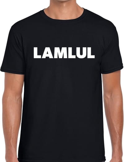 Lamlul tekst t-shirt zwart heren - heren fun tekst shirt Lamlul S