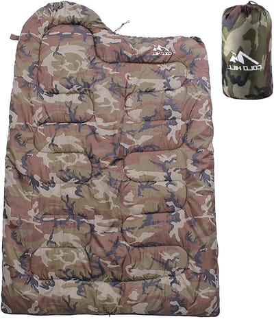 Winterslaapzak - Slaapzak - Kamperen en wandelen - Waterdicht en weerbestendig - 220 x 70 cm - Camouflage