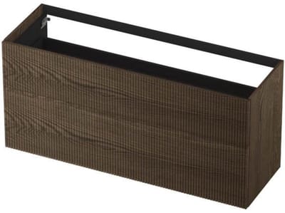 INK - Onderkast 2 Laden Push To Open Verticaal Gefreesd Bestaande Uit: - 1400x450x650 Mm - Massief Eiken Charcoal