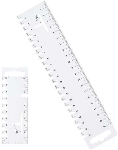 Precisie liniaal set voor naaien en tekenen, 21 cm en 10 cm, ideaal voor maatvoering en patroonontwerp
