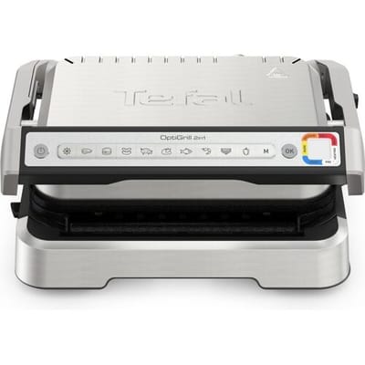 Tefal OptiGrill 2-in-1 intelligente contactgrill en barbecue   9 automatische programma's   gaarheidsniveau-indicator   opent 180° tot volledige