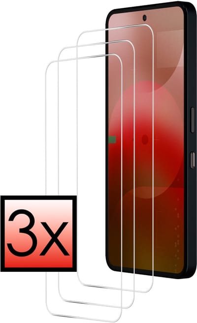 Screenprotector - 3 Stuks - Geschikt voor Nothing Phone (3a) - Extra Sterk - Beschermglas - Gehard Glas - Tempered Glass - Screen Protector - Bescherm Cover
