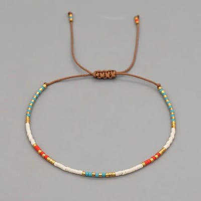 Boho kralen armbanden eenvoudige dunne armband Boheemse stijl handgeweven armband voor vrouwen sieraden gray