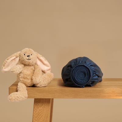 Coco & Cici - Kids - Hoeslaken TENCEL Sateen Donker Blauw - 60x120x15