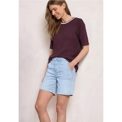 Shirt met gebreide look en ronde hals