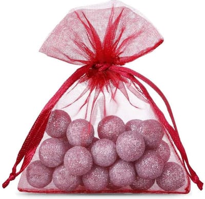 Organza Zakjes 7 x 9 cm | 50 stuk | Bordeaux | Cadeauzakjes Geschenkzakjes Cadeau Verpakking Geurzakjes Snoepzakjes Bruiloft decoratie