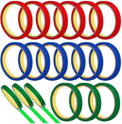 Verpakkingstape 18 Rollen, Polyethyleen Sealing Tape 12 mm, Groene en Blauwe Tape voor Verpakken van Producten, Verzendmateriaal en Klussen