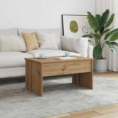 vidaXL - Salontafel - 80x50,5x41,5 - cm - bewerkt - hout - artisanaal - eikenkleurig
