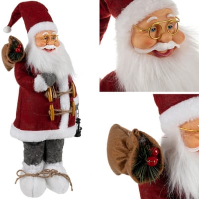 Ruhhy Kerstman pop - 45 cm - kunststof/vilt - rood - kerstmis - kerstversiering
