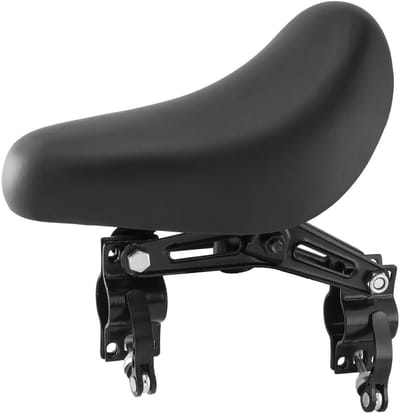 Fietszadel - Kinderfietszadel - Achterfietszadel - Op het frame gemonteerd zadel - Ergonomisch ontwerp - Zwart