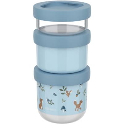 Mepal Mio Snackbox stack 3-delig Little Dutch - 550 ml - Stapel zo veel als je nodig hebt - Magnetron- en vaatwasmachinebestendig - Forest Friends