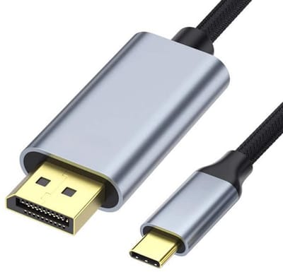 Qost - USB C naar DisplayPort Kabel - Braided - (8K / 60Hz, 4K / 144Hz) - DisplayPort 1.4 - 1.8 Meter - Spacegrey