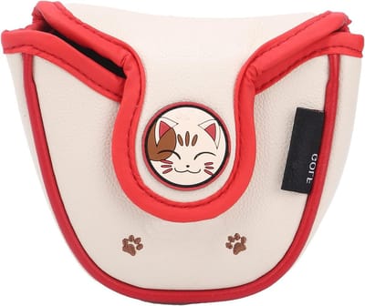 Putter Hoofddeksels met Lucky Cat Patroon, Waterdichte PU Bescherming voor Mallet Putters en Golfclubs