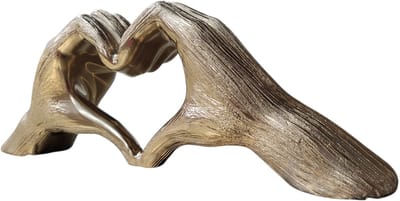 Gilde Handwerk - Love sign - Nerven textuur - Ruw textuur - Goud - Beeld sculptuur - Polyresin