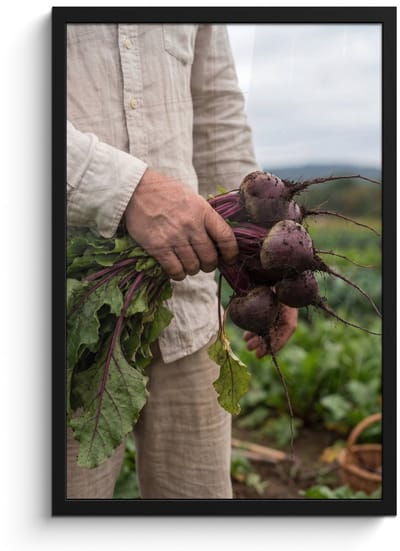 Poster in lijst - Fotolijst 40x60 cm - Posters - Bieten - Vers - Moestuin - Posterlijst zwart - Decoratie - Wanddecoratie woonkamer - Muurdecoratie slaapkamer
