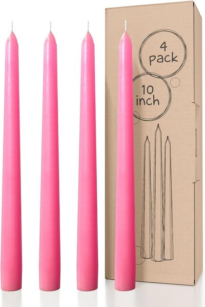 Set van 4 Roze Taper Kaarsen - Dripless en Geurloos - Perfect voor Diner en Huishouden