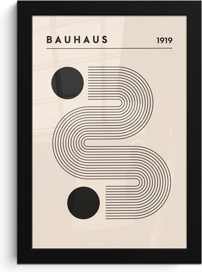 Poster in lijst - Fotolijst 20x30 cm - Posters - Bauhaus - Abstract - Kunst - Vintage - Art - Posterlijst zwart - Decoratie - Wanddecoratie woonkamer - Muurdecoratie slaapkamer