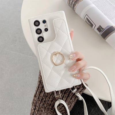 Crossbody Telefoonhoes voor Samsung Galaxy S23 FE S24 Ultra S22 S21 Plus M54 A55 A15 A25 A35 A14 A24 A34 Portemonnee Kaarthouder Ring Galaxy S24 Ultra