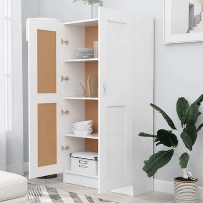 vidaXL - Boekenkast - 82,5x30,5x150 - cm - bewerkt - hout - wit