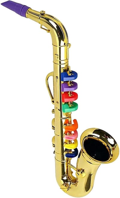 Kindersaxofoon - Muziek speelgoed - Muziek ontdekken - Zeven instrumentenmodi - 47 cm - Goud