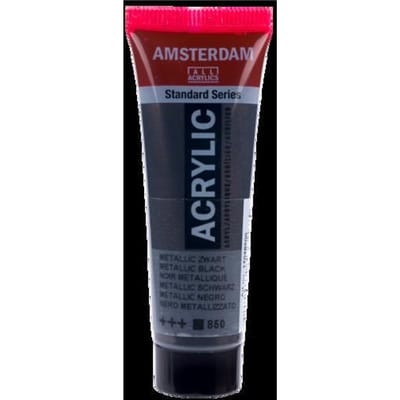 Peinture acrylique en tube - Noir métallique - 850 - Amsterdam - 20ml noir