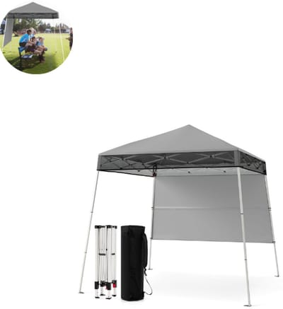 Partytent opvouwbaar - Paviljoen - 2x2 - Easy up - Waterdicht - met Zijwanden - Weerbestendig - Grijs