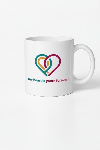 Romantische Mok 'My Heart is Yours Forever' met Verbonden Harten Design | Liefdes Cadeau