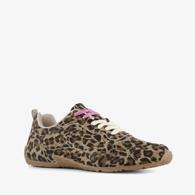 Blue Box dames sneakers met panterprint bruin - Maat 36 - Uitneembare zool
