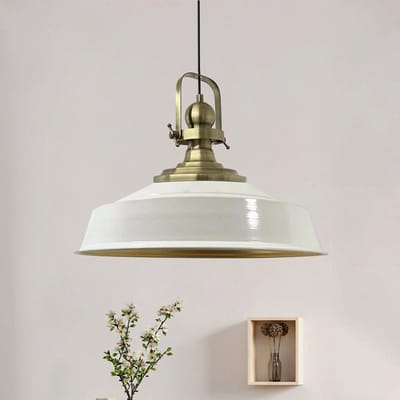Bamyum Plafondlampen Metaal E27 Hanglamp Armatuur Lichtkap Industriële Retro Lampenkap - Wit