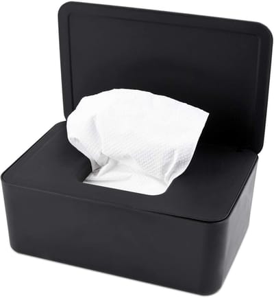 Ynkkvre - Tissue Houder – Tissue Box – Tissuedoos – Vochtige Doekjes Dispenser – Opbergdoos voor Tissues – Antislip Onderkant – Kindveilige Sluiting – Rubberen Afdichtingsring – Groot 19x12x7 cm Formaat