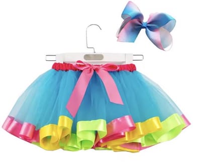 Kinder Tutu - Kinder Rokje - Tule rokje - 1/2 jaar - Met haarstrik - Ballet - Meisjesrokje - Carnaval - Feest - Kinderfeestje - Tu tu - Cadeau - Blauw/Roze - CHPN