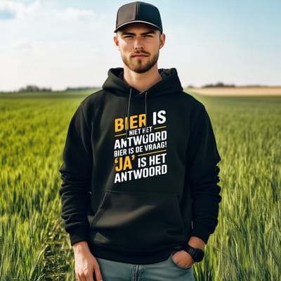 AGRIFANS® Bier is Niet het Antwoord - Heren Hoodie - S