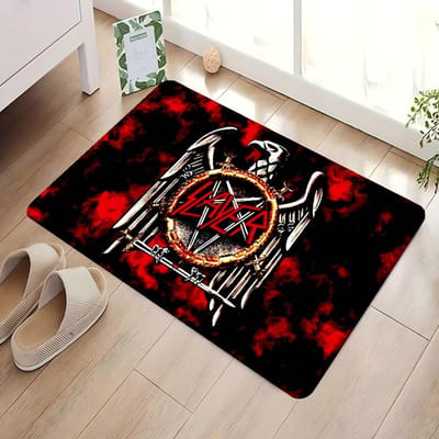 S-Slayer Heavy Metal Band Muziek Deurmat Kinderkamer Slaapkamer Decoratie Balkon Antislip Deurmat Woonkamer Deurmat Vloerkleed 60x90 cm