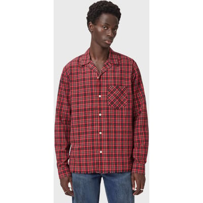 AllSaints Felix Ls Shirt Claret Red Taglia: L | Camicie Casual Outlet | Uomo | Rosso