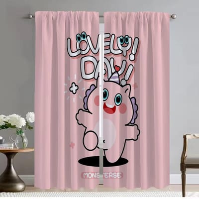 Kawaii Monster Shades Elegante Kamergordijnen voor Camera Verduisteringsgordijn voor Kamer 2 Panelen Halloween Decoratie Scheidingswand Woonkamer W50xH70cmx2pcs-CL gray