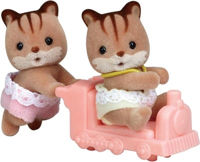 Eekhoorn Tweeling - Baby Poppen - Spel & Verzamel - Beweegbare Baby's - Schaal 1:12 - Kleurrijk