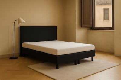 Boxspring Vendita vlak 70x190 cm Luxe Pocketvering Stof zwart Gratis 2x Hoofdkussens