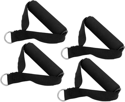 Handgrepen voor Weerstandstraining - Pull Handles - Krachttraining Thuis - Duurzaam Schuimrubber - 4 Stuks - Zwart