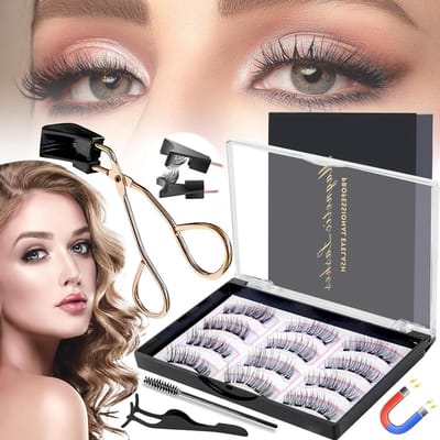 15-delige set magnetische wimpers met kit voor valse wimpers - herbruikbaar, waterdicht en natuurlijk 3D effect - geen lijm nodig - make-up accessoires voor ogen in schoonheid en cosmetica - incl. opbergdoos