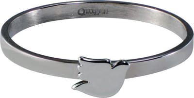 Quiges Stapelring Dames - Vulring Duif - RVS Zilverkleurig - Maat 22 - Hoogte 2mm