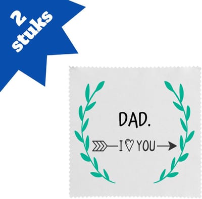 Akyol - dad i love you brillendoekjes - Papa - de liefste vader - vader cadeautjes - vaderdag - verjaardag - geschenk - kado - 17,8 bij 17,8 cm - 2 stuks