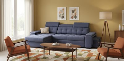 Bed 180x100 cm – Met Opbergruimte – Met Hoofdbord – Blauw – Medahomestore