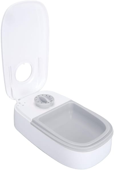 longziming -Automatische Katten- & Hondenvoerautomaat – Geschikt voor Nat & Droogvoer, Met IJsblokjesvak en Antislip Voetjes – ABS, Compact & Duurzaam
