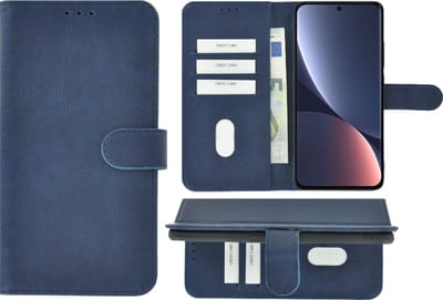MoDo hoesje Geschikt voor Xiaomi 12 Pro - Kunstleer Book Case - Blauw